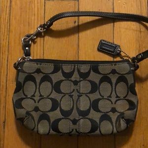 Grey and Black Coach wristlet